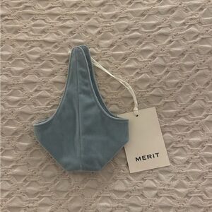 Merit Blue Velvet Mini Pouch